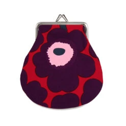 Marimekko Unikko Red / Plum / Pink Coin Purse