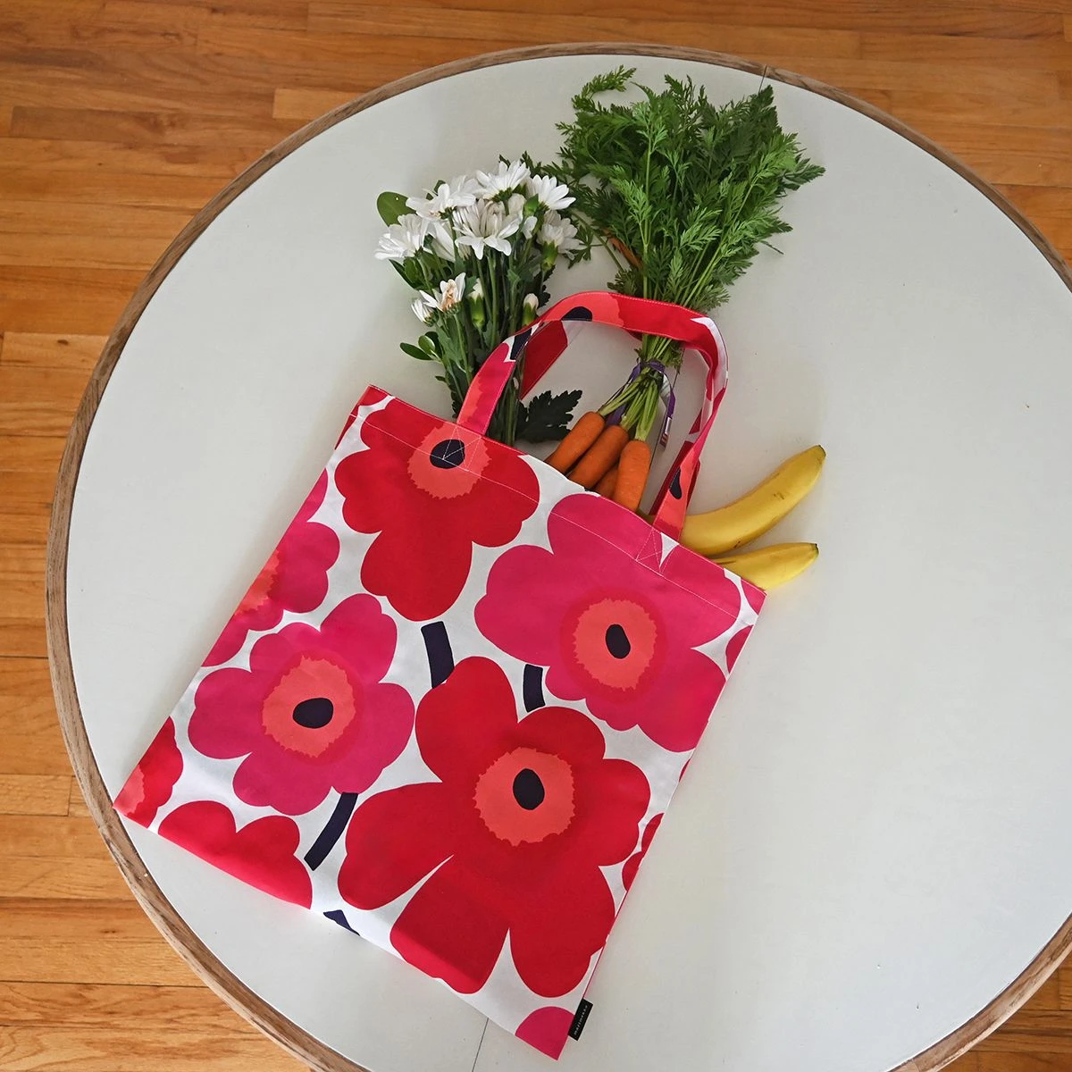 Marimekko Unikko Red Tote Bag 3 Marimekko Unikko Red Tote Bag - Image 3