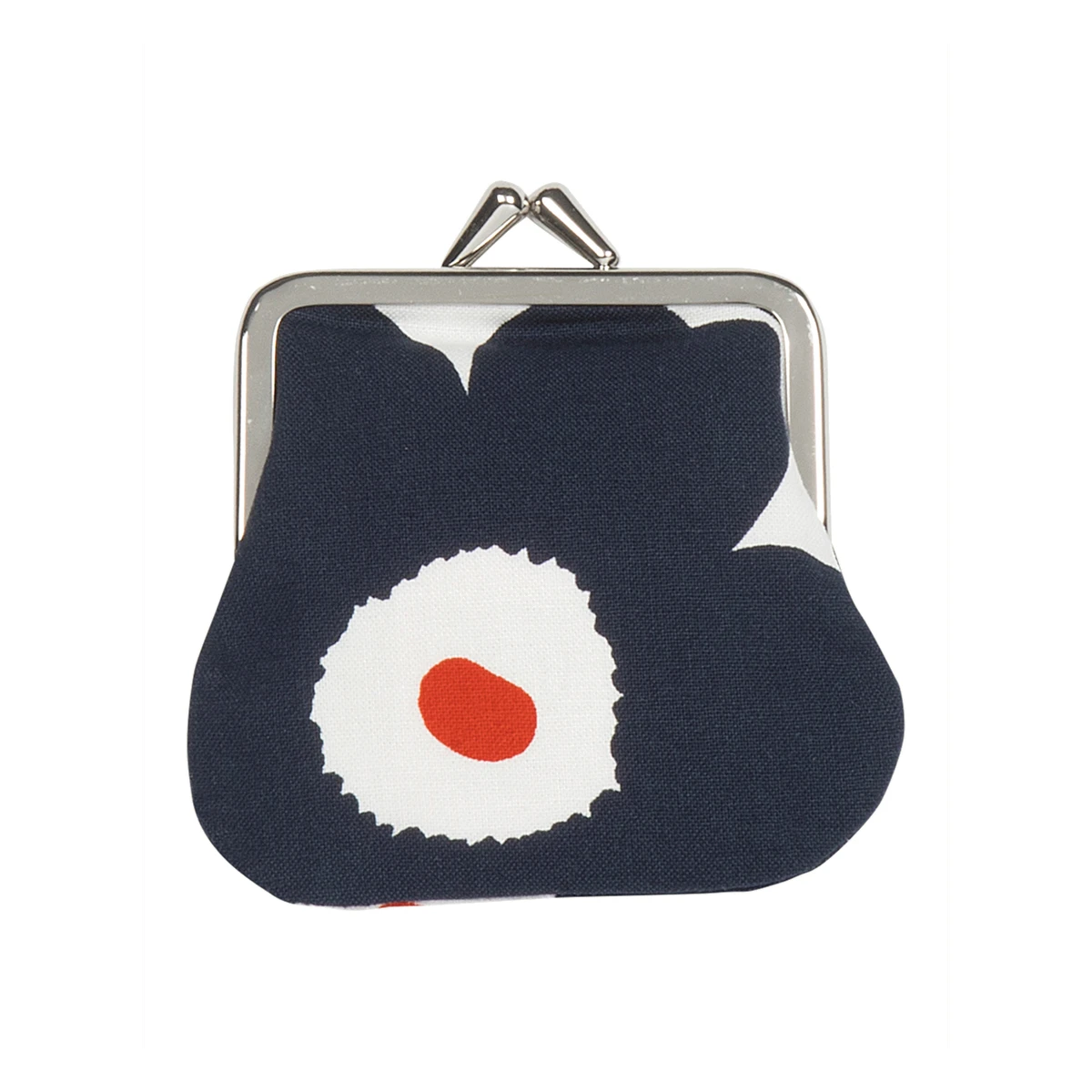 Marimekko Unikko White / Navy / Orange Mini Coin Purse 1 Marimekko Unikko White / Navy / Orange Mini Coin Purse